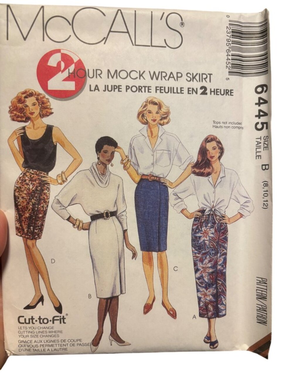 Vintage McCalls 6445 Two Hour Mock Wrap Skirt Size 8-12 Sewing Pattern Professio